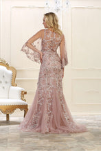 Trumpet/Mermaid Long Sleeves Beading Long Tulle Evening Dresses