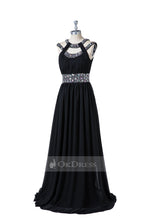 Black Beading A-Line Formal Dresses