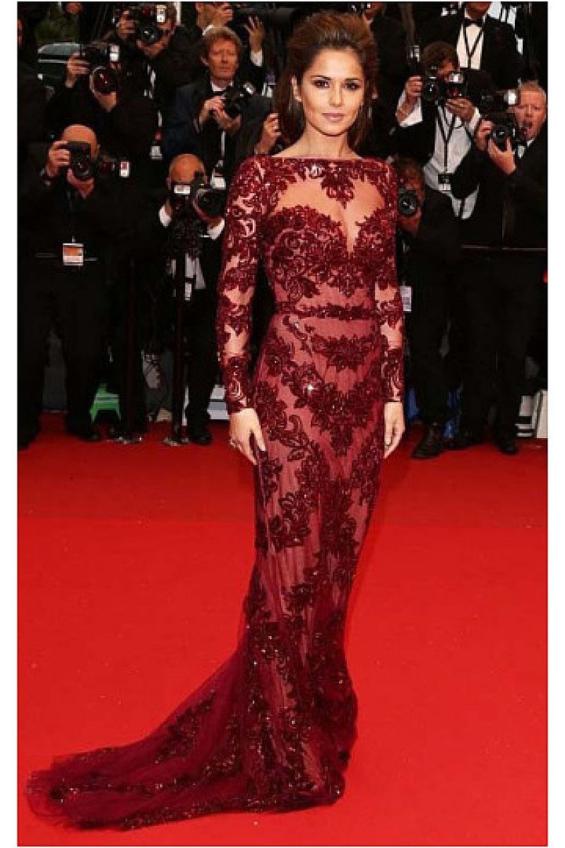 Red Glamorous Sheath Long Sleeve Lace Applique Floor-Length Evening Dr Okeydress Red Glamorous Sheath Long Sleeve Lace Applique Floor-Length Evening Dr Okeydress