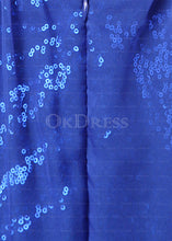 Royal Blue Elaborate Floor-length A-Line Chiffon Zipper Prom Dresses