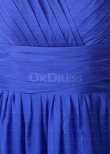 Royal Blue Elaborate Floor-length A-Line Chiffon Zipper Prom Dresses