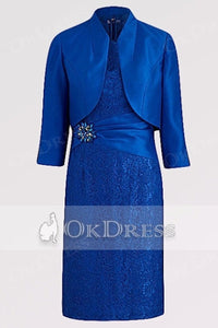 Sheath/Column Knee-length Mother of the Bride Dresses ( Jacket included)