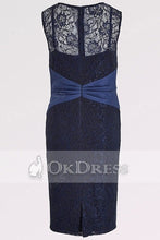 Dark Navy Sheath/Column Knee-length Mother of the Bride Dresses ( Jacket included)