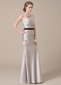 Eye-catching Satin Natural Trumpet/Mermaid Bridesmaid Dresses