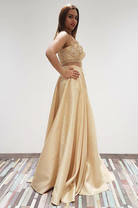 A-Line/Princess Floor-Length Zipper up Sleeveless Prom Dresses