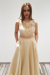 A-Line/Princess Floor-Length Zipper up Sleeveless Prom Dresses