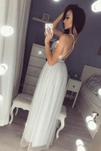 A-Line/Princess Tulle Sequined  Spaghetti Straps Prom Dresses