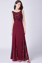 Elegant A-Line/Princess  Sequined Floor-Length Prom Dresses