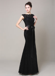 Black Ethereal Trumpet/Mermaid Sleeveless Black Bridesmaid Dresses