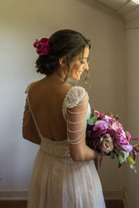 Floor-Length Beaded V-Neck Wedding Dresses