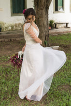 Floor-Length Beaded V-Neck Wedding Dresses