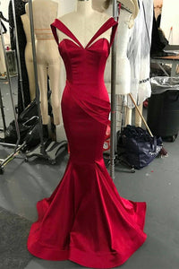 Red Sexy Trumpet/Mermaid Sweetheart Floor-length Prom Dresse