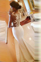 Ivory Courtlike Satin Appliqued Natural Trumpet/Mermaid Prom Dresses