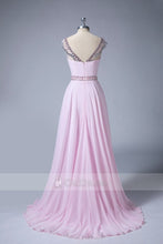 A Line Beading Long Bridesmaid Dresses