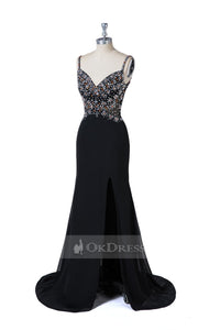 Sweetheart Mermaid Black Beading Evening Dresses