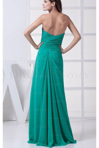 Sweetheart Sheath/A-Line Backless Chiffon Floor-length Prom Dress