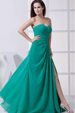 Sweetheart Sheath/A-Line Backless Chiffon Floor-length Prom Dress