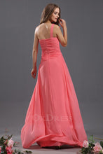 A Line One Shoulder Handmade Flower Chiffon Ruffles Long Bridesmaid Dresses