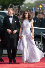 Lavender A-line Floor-length Jewel  Dress Red Carpet Dresses