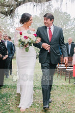White Sheath/Column Off-the-shoulder Full/Long sleeves Bridal Wedding Dresses