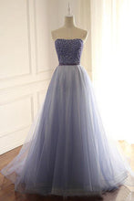 Tulle Beading Sweetheart Sweep Train Prom Dresses