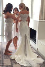 Trumpet/Mermaid Off-the-Shoulder Lace Wedding Dresses