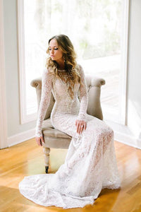 Lace Long Sleeves Floor-Length Wedding Dresses