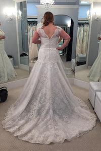 Sweep Train Lace Plus Size Wedding Dresses