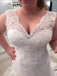 Sweep Train Lace Plus Size Wedding Dresses