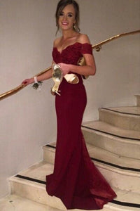Burgundy Irridescent Trumpet/Mermaid Sweep Train Short Sleeve Lace V-neck Prom Dresses
