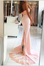 Pink Mermaid Empire High Neck Sleeveless Satin Buttons Prom Dresses