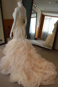 Champagne Fashional Sweetheart Natural Lace-up Trumpet/Mermaid Wedding Dresses