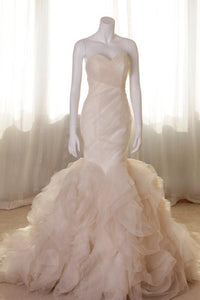 Champagne Fashional Sweetheart Natural Lace-up Trumpet/Mermaid Wedding Dresses