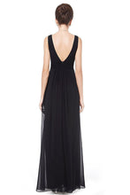 Black Classic A-Line Sleeveless Empire Chiffon Bridesmaid Dress