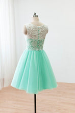 Short/Mini A-line/Princess Lace Tulle Covered Button Cocktail Dresses