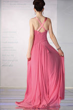 Pink Pleasant Zipper Natural Chiffon Brooch Evening Dresses