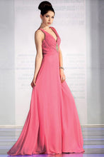 Pink Pleasant Zipper Natural Chiffon Brooch Evening Dresses