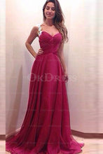 Burgundy Modern Zipper Up at Side A-line/Princess Chiffon Sweep Train Prom Dresses