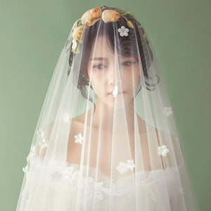 Beautiful Wedding Veil with Flowers
