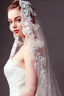 Long Lace Train Wedding Veils