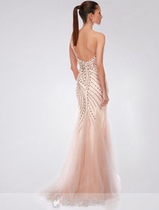 Pink Trumpet/ Mermaid Sweetheart Strapless Beading Long Formal Prom/Evening Dresses