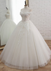 Trumpet/Mermaid Tulle Sweetheart   Appliques Lace Wedding Dresses With Beading