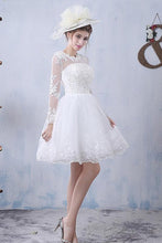 A-Line/Princess Short Lace Long Sleeves Wedding Dresses