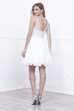 White A-line/Princess Sleeveless Beading Short Formal Cocktail Dresses