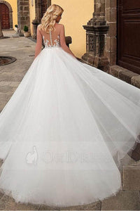 Champagne Modern Sleeveless Church Train  Wedding Dress with Removable Skirt