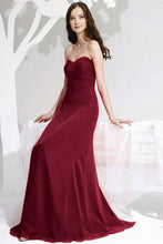 Superior Chiffon Sleeveless A-line Floor-length Red Bridesmaid Dresses