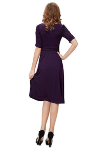 A-line V -neck 1/2 Sleeves Knee-length Formal Cocktail Dresses