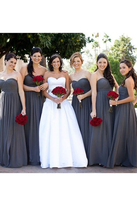 Dramatic Sleeveless Empire Chiffon Sweetheart Bridesmaid Dresses