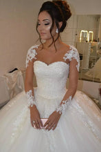 Ivory Eatravagant Ball Gown Applique Sweep Train Sweetheart Wedding Dresses