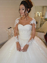 Ivory Eatravagant Ball Gown Applique Sweep Train Sweetheart Wedding Dresses